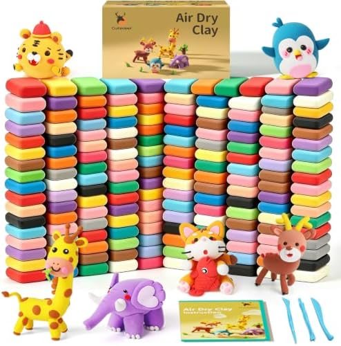 Cutedeer 150 color clay kit with sculpting tools, storage bags and a tutorial booklet