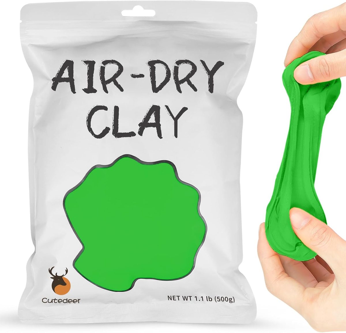 Green Air Dry Clay, 1.1 lb, view 2