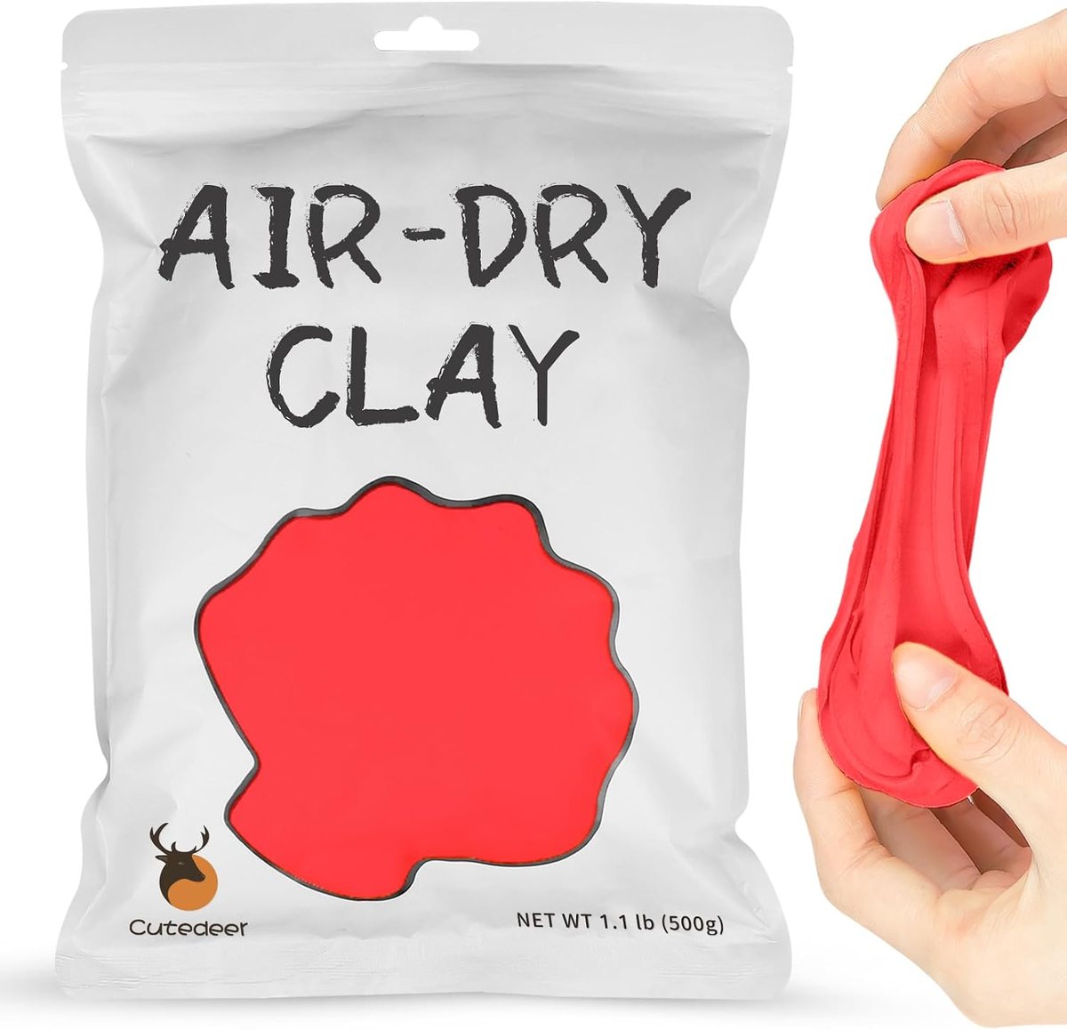 Red Air Dry Clay, 1.1 lb, view 2