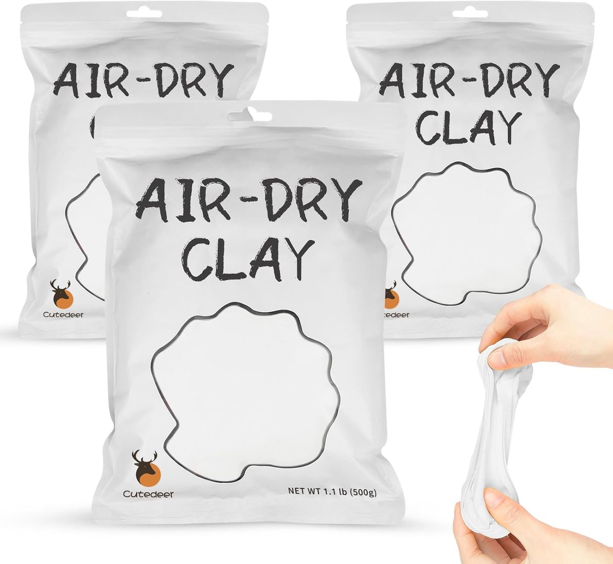 White Air Dry Clay Tub, 3.3 lb, view 2